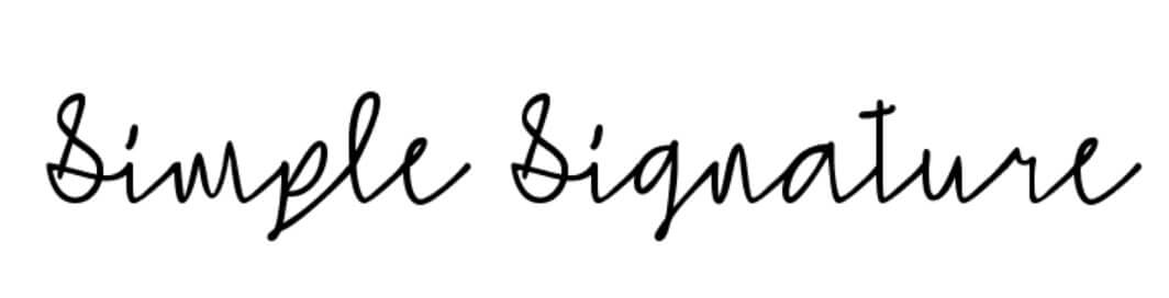 Simple Signature Font