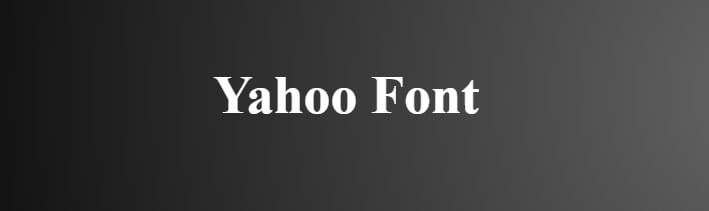 Yahoo Font