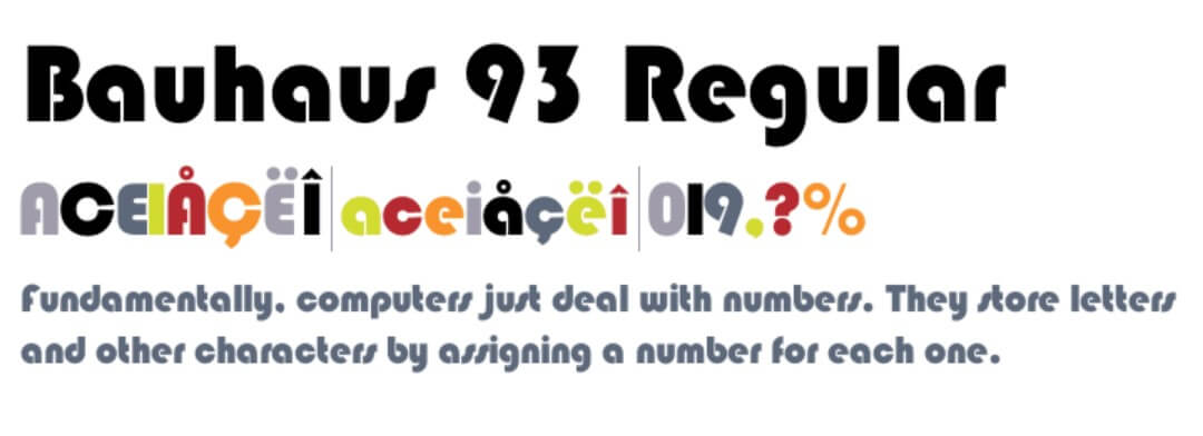 Bauhaus 93 Regular Font