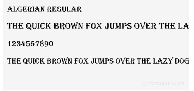 Algerian - Algerian Regular Font Free Download