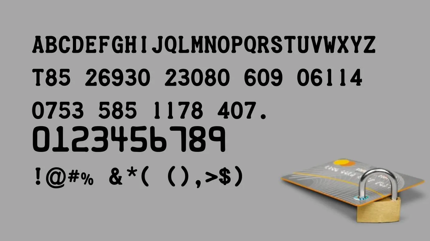 Credit Card Font