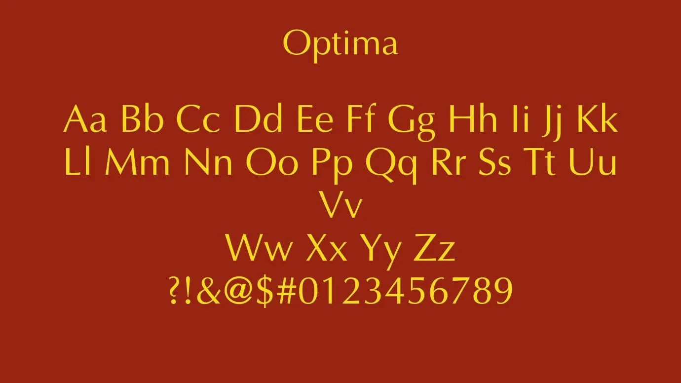 Optima Font