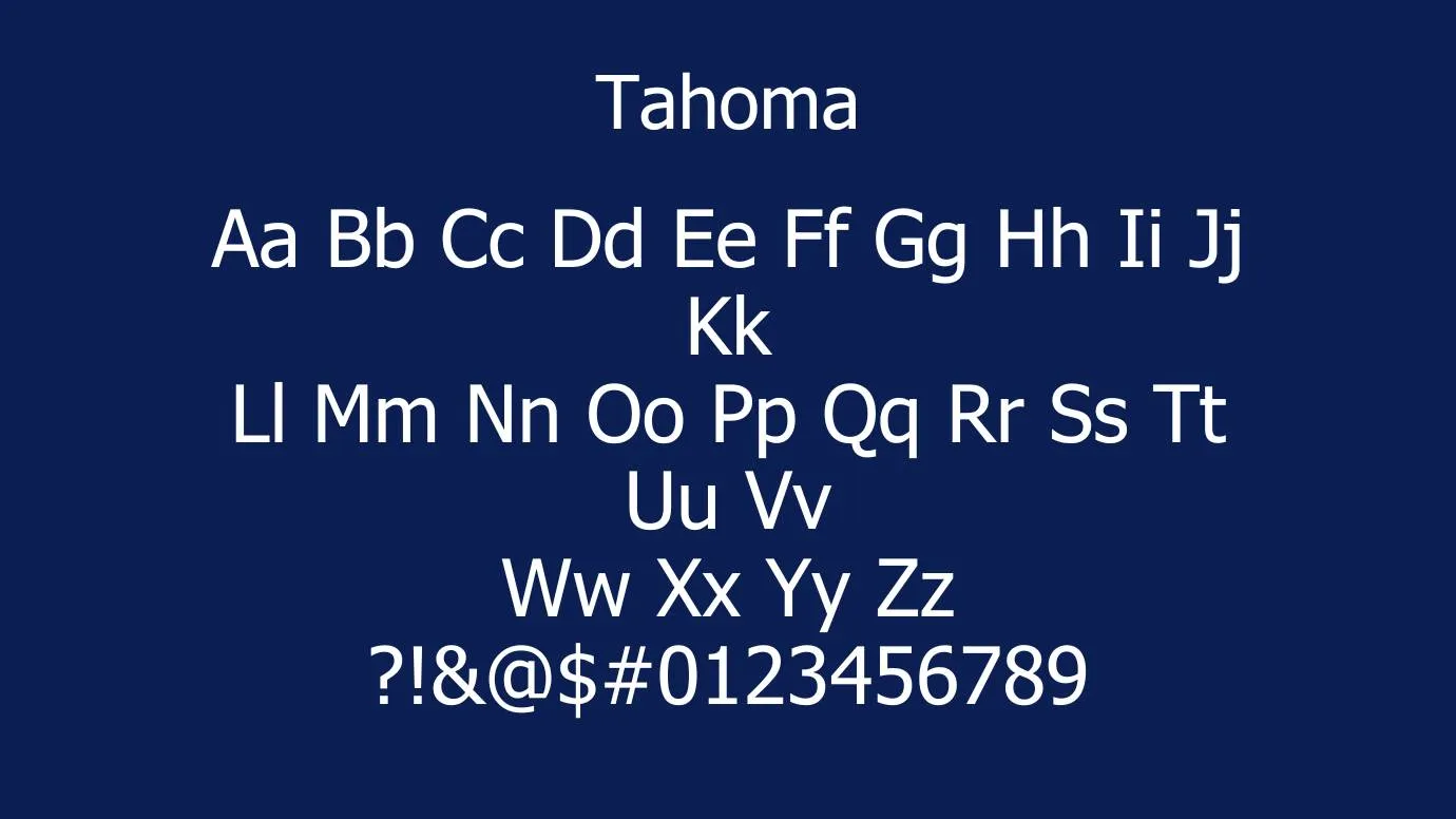 Tahoma Font Free Download